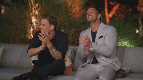 Felix (l.) und Martin lachen und klatschen

+++ Die Verwendung des sendungsbezogenen Materials ist nur mit dem Hinweis und Verlinkung auf RTL+ gestattet. +++